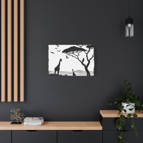 Woodland Deer & Pine Forest Silhouette — Canvas Wall Art — Product Detail View 8