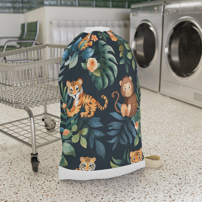 "Jungle Safari Tiger Print Pillowcase - Stylish laundry bag with fierce tiger pattern for jungle vibes"