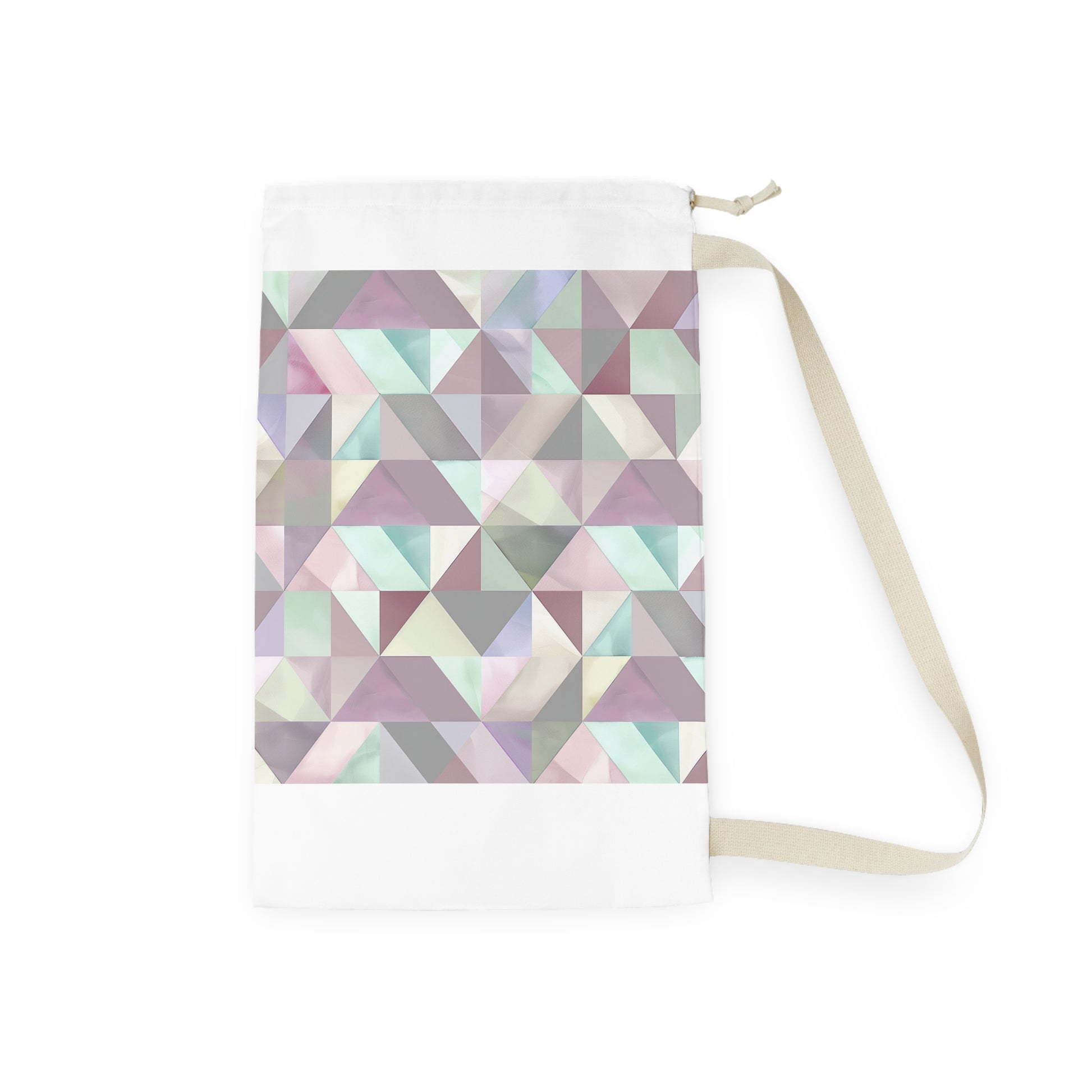 "Chic Pastel Geometrics Laundry Bag for Stylish Storage"