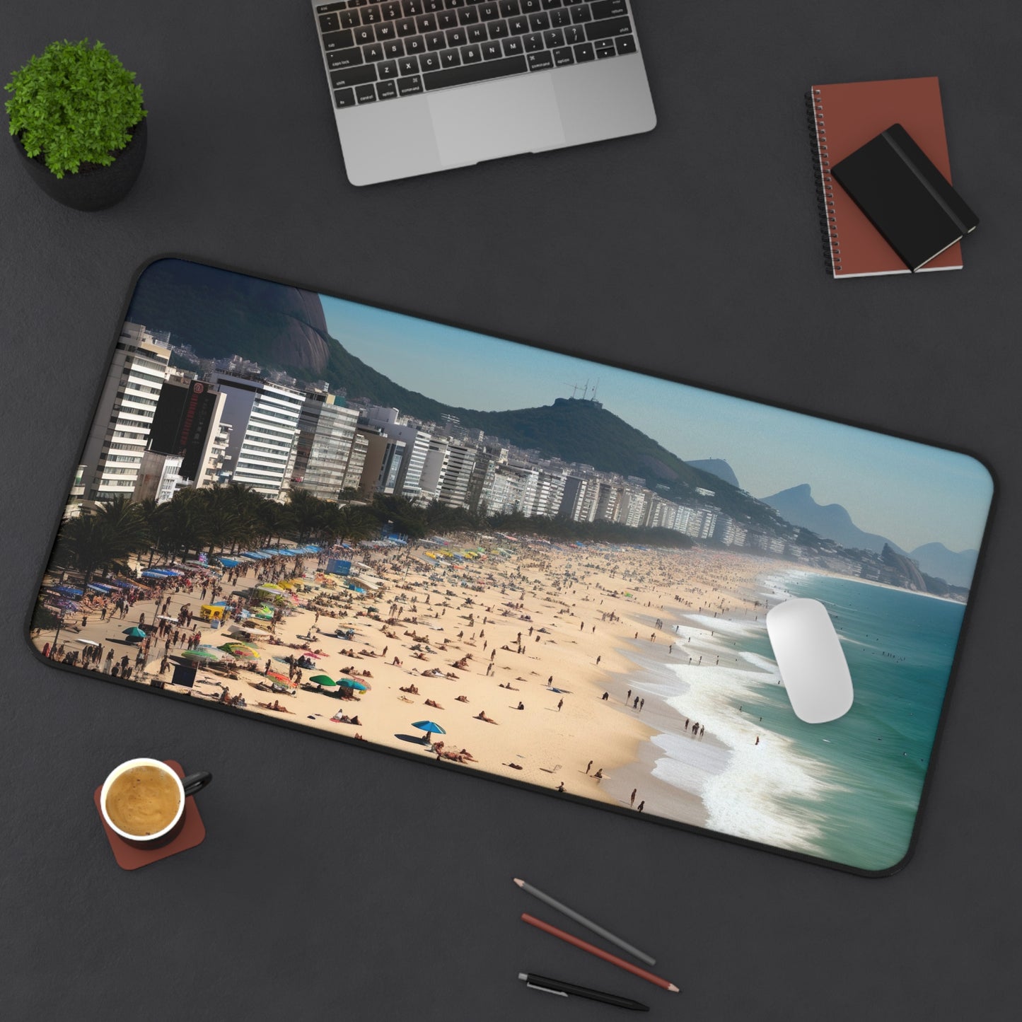 Rio Beach Desk Mat | Desk Mat | Accessories, Back-to-School, Desk, Fall Bestsellers, Home & Living, Mouse pad, Mouse Pads, Mousepad, Seasonal Picks, Stationery, TikTok | Prints with Passion