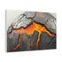Cracked Planet with Lava Veins — Canvas Wall Art — Side Profile & Stretched Corner Detail
