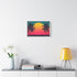 80s Retro Miami Neon Sunset — Canvas Wall Art — Kiln-Dried Pine Frame & Ready-to-Hang Back View