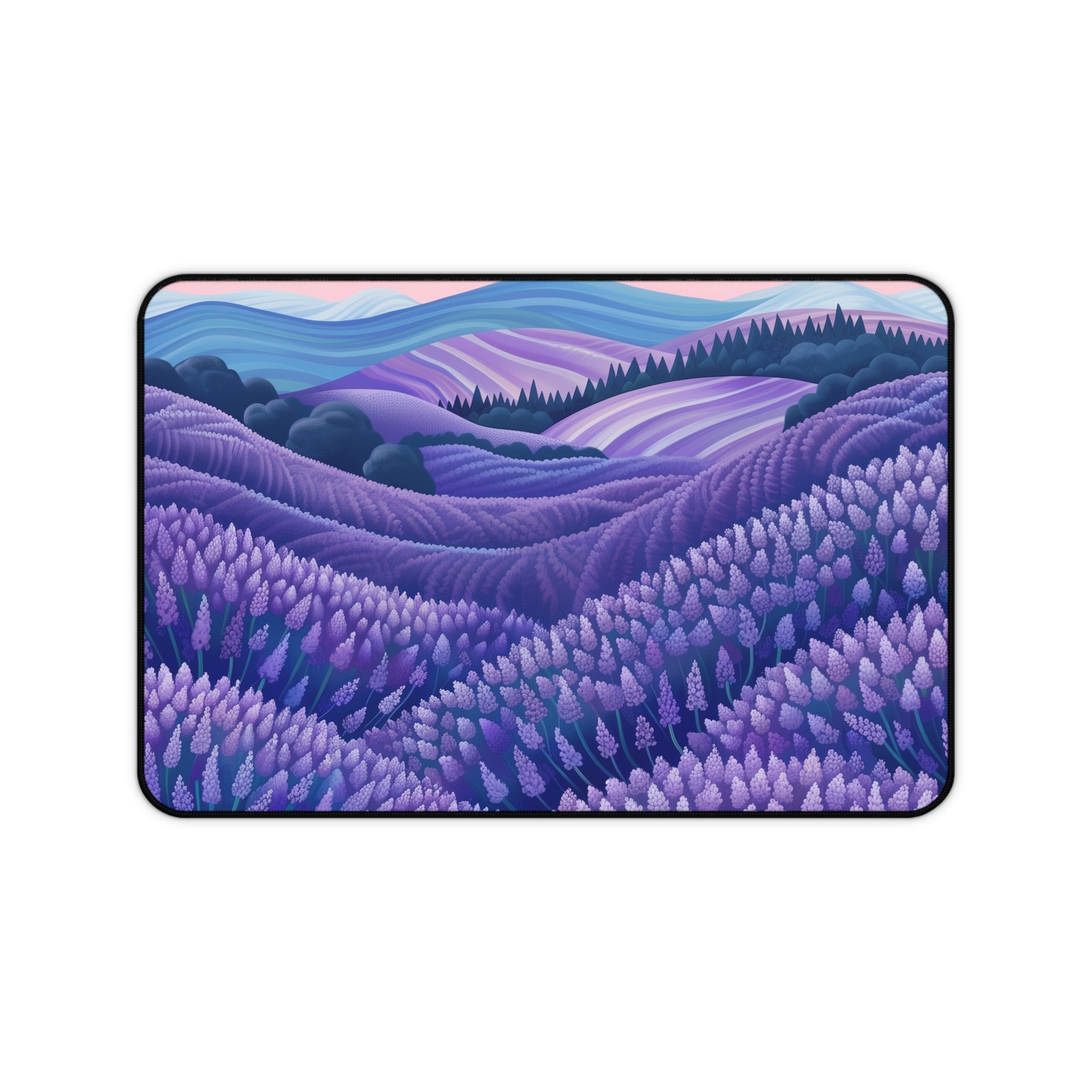 Transform your workspace with our Lavender Fields desk mat, a tranquil and beautiful addition with delicate lavender flowers.