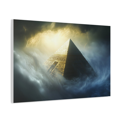 Pyramid Floating in Thunder Vortex — Canvas Wall Art — Product Detail View 6