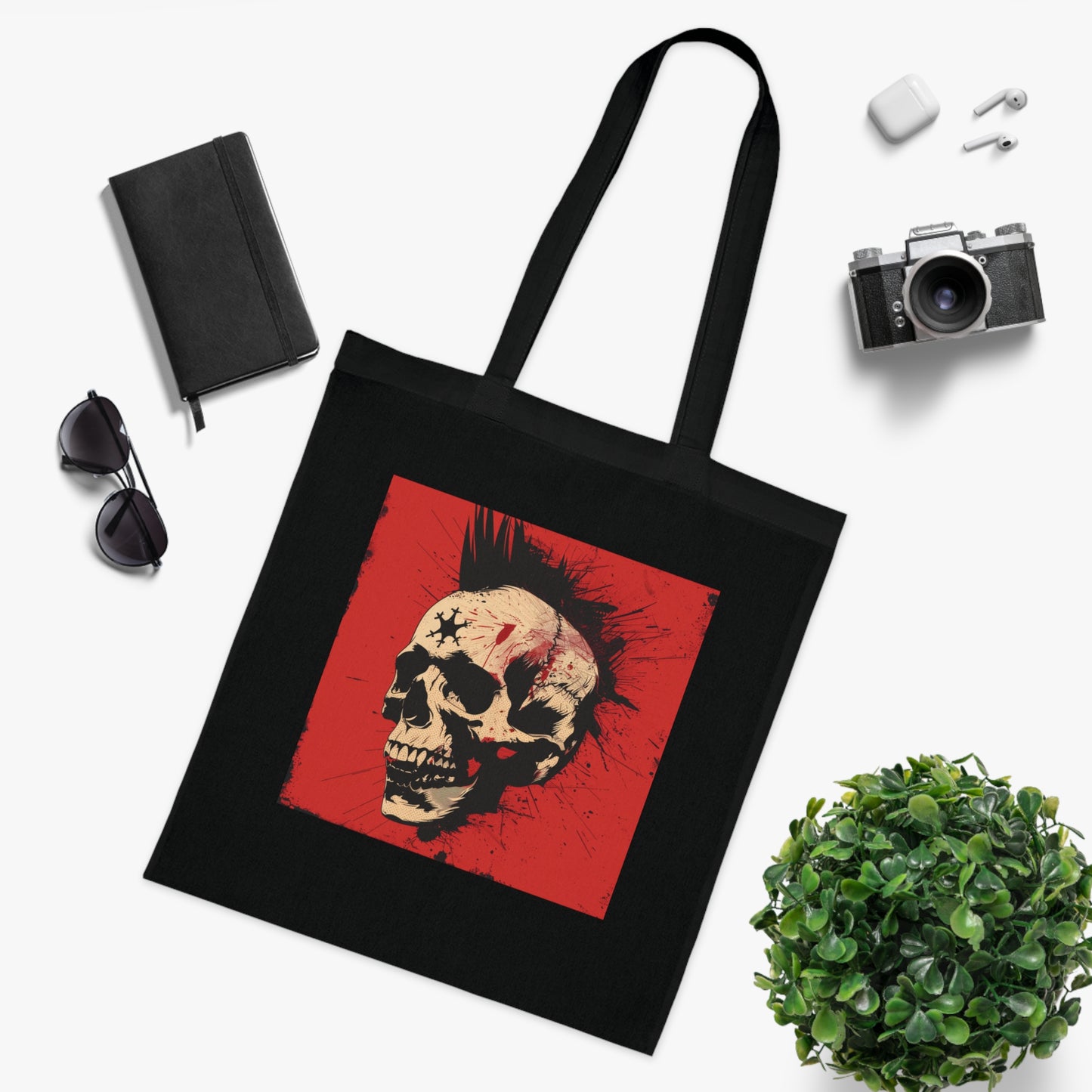 Rock On Skull Tote Bag