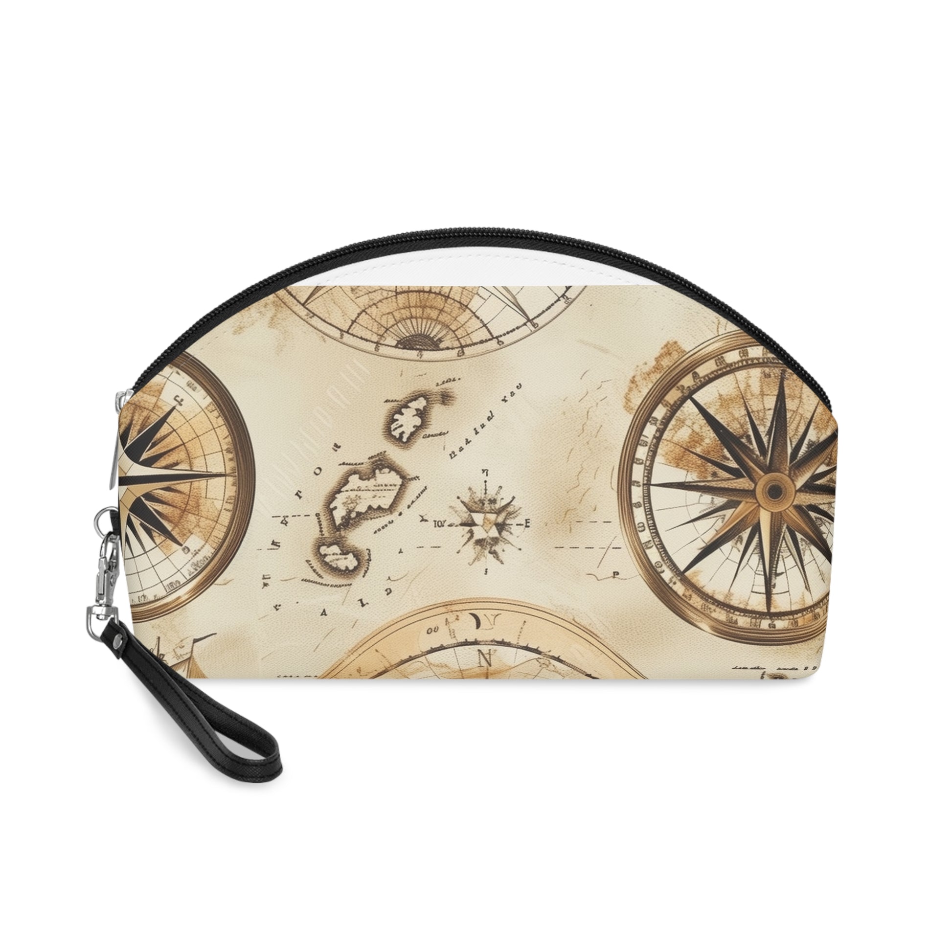 Traveler's Charm Makeup Bag: Vintage Maps | Makeup Bag | Accessories, All Over Print, AOP, Cosmetics, Pouches, Sublimation, Travel Accessories, With zipper | Prints with Passion