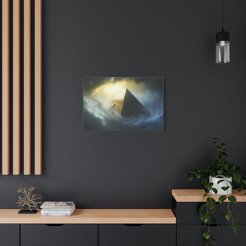 Pyramid Floating in Thunder Vortex — Canvas Wall Art — Product Detail View 8