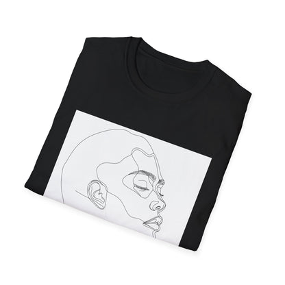 One Line Story: Minimalist Face Art T-Shirt