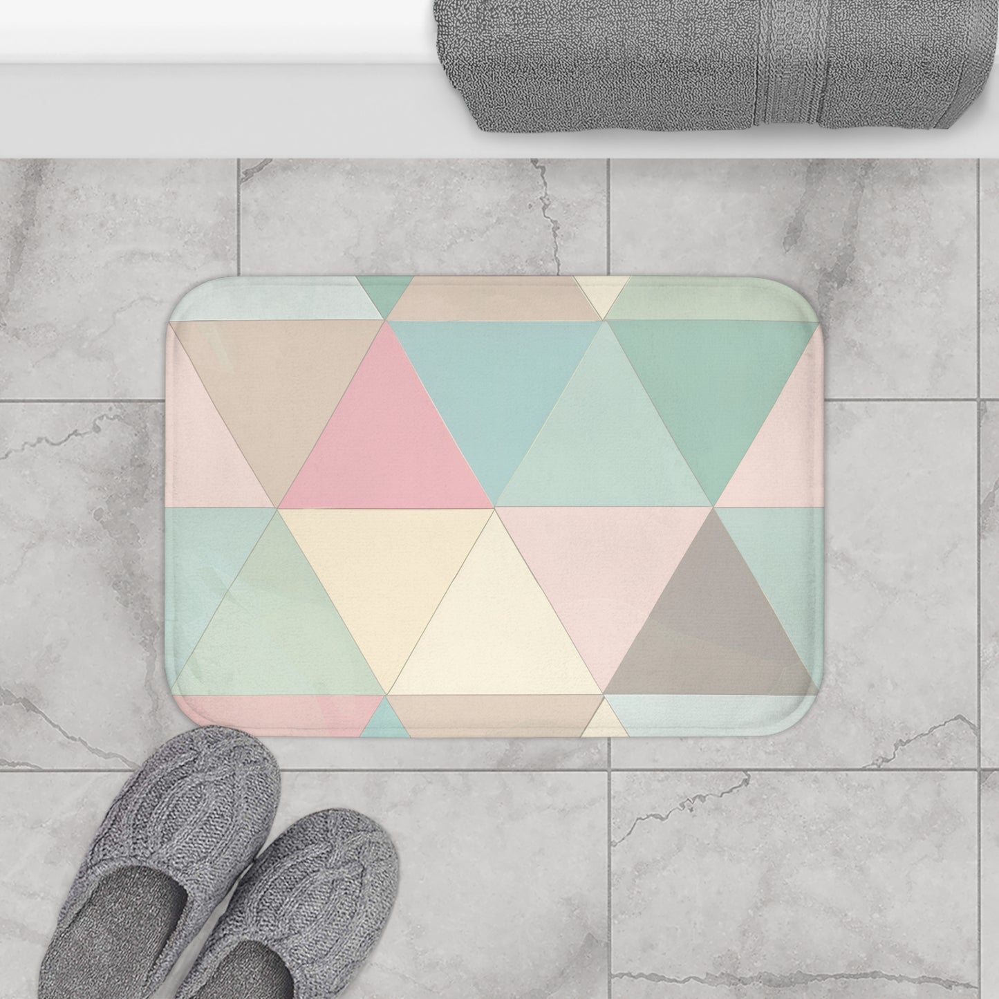 Pastel Geometrics Bath Mat