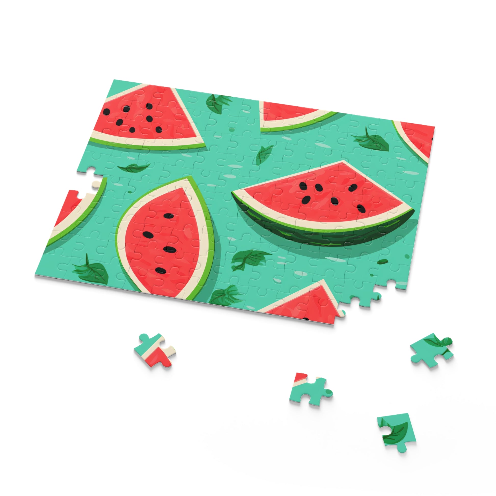 Watermelon Hawaiian Jigsaw Puzzle - Vibrant colors & tropical vibes of Hawaii in a relaxing challenge.