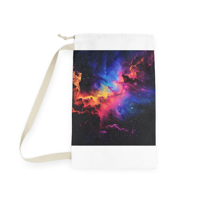 "Vibrant Neon Galaxy Laundry Bag with Cosmic Design for Out-of-this-World Washing Convenience"