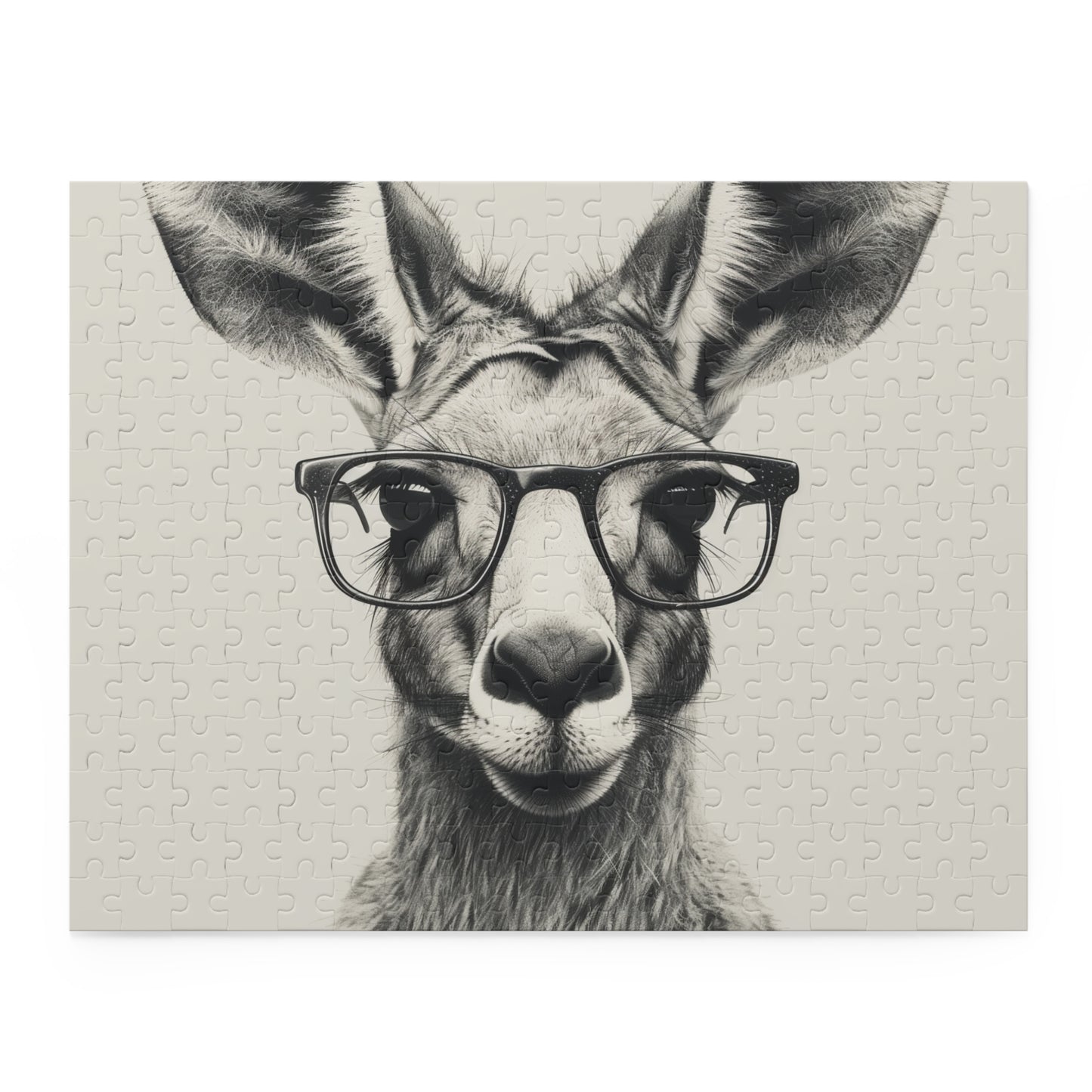 "Stylish Kangaroo Hipster Puzzle - Quirky animal design for a fun puzzling experience"