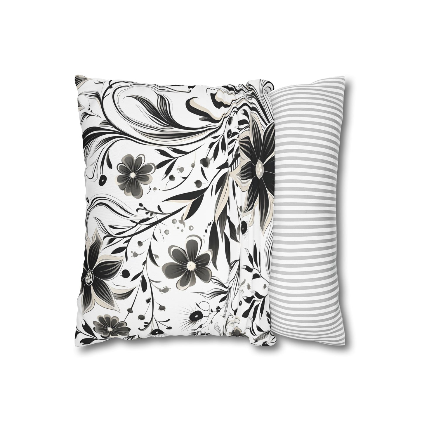 "Modern Monochrome Curves Pillowcase - High-quality, stylish design for all seasons. Makes a great gift! Shop now."