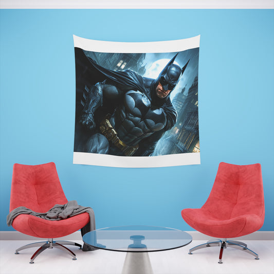 Batman's Gotham: A Cityscape Tapestry | Wall Tapestry | All Over Print, AOP, Decor, Halloween, Home & Living, Home Decor, Indoor, Spring Essentials, Sublimation, Tapestry | Prints with Passion