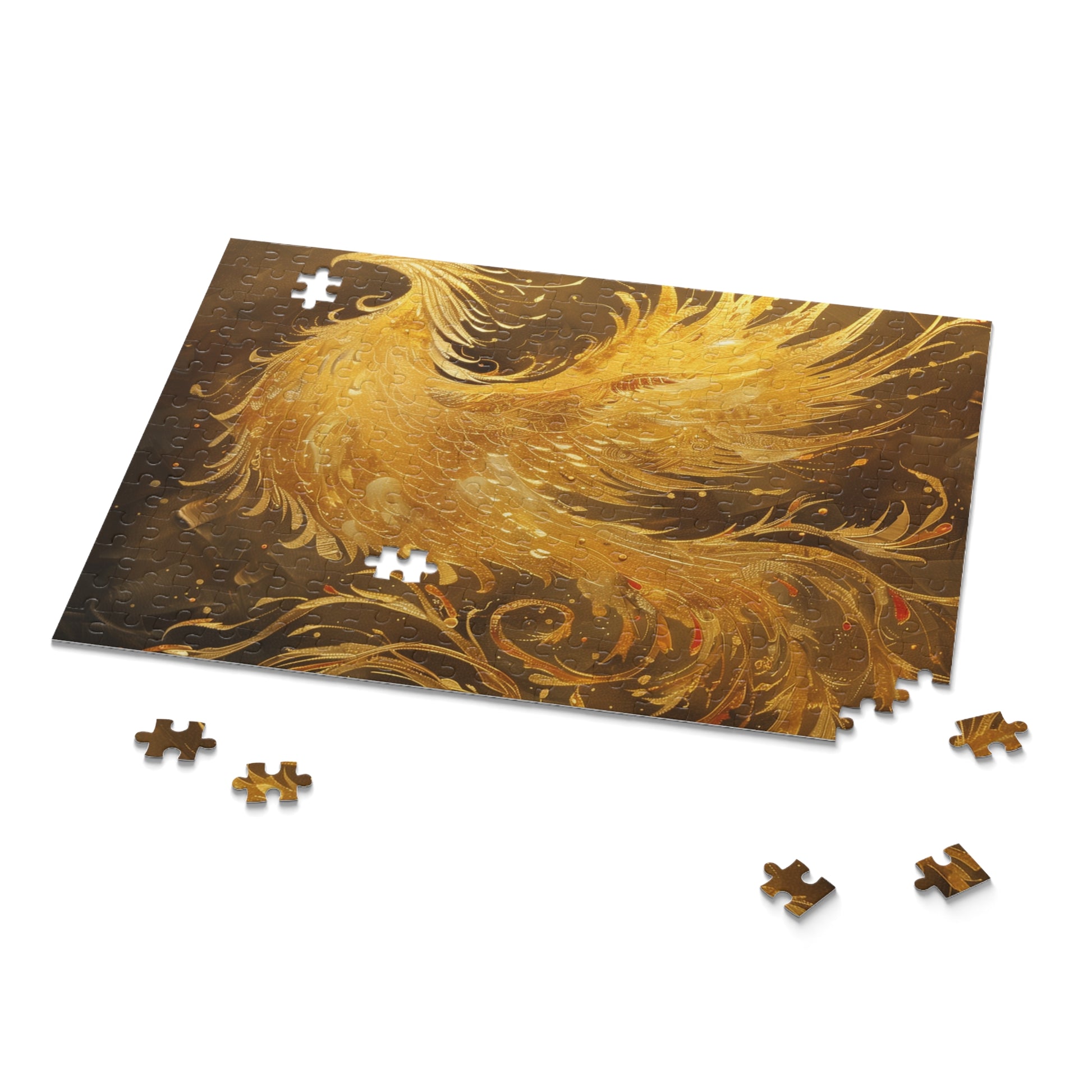 "Phoenix Rising Mythology Jigsaw Puzzle - Beautiful depiction of mythical bird emerging from ashes"