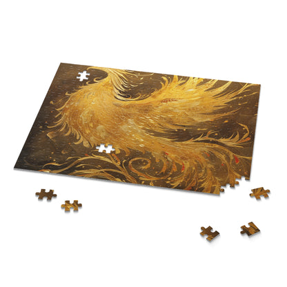 "Phoenix Rising Mythology Jigsaw Puzzle - Beautiful depiction of mythical bird emerging from ashes"