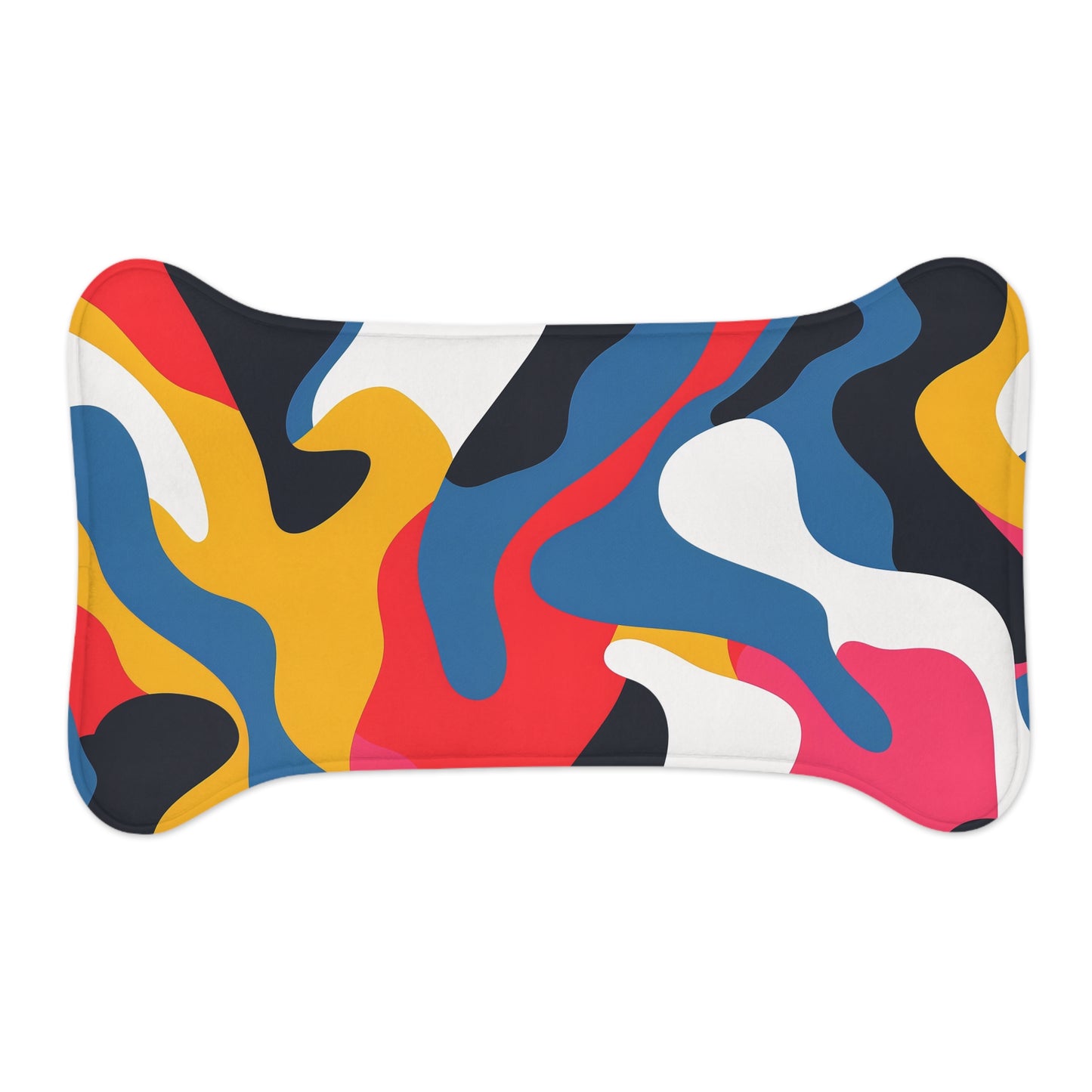 Abstract Pet Feeding Mat: Bold & Bright