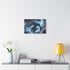 Mech Warrior under Lightning Storm — Canvas Wall Art — Kiln-Dried Pine Frame & Ready-to-Hang Back View