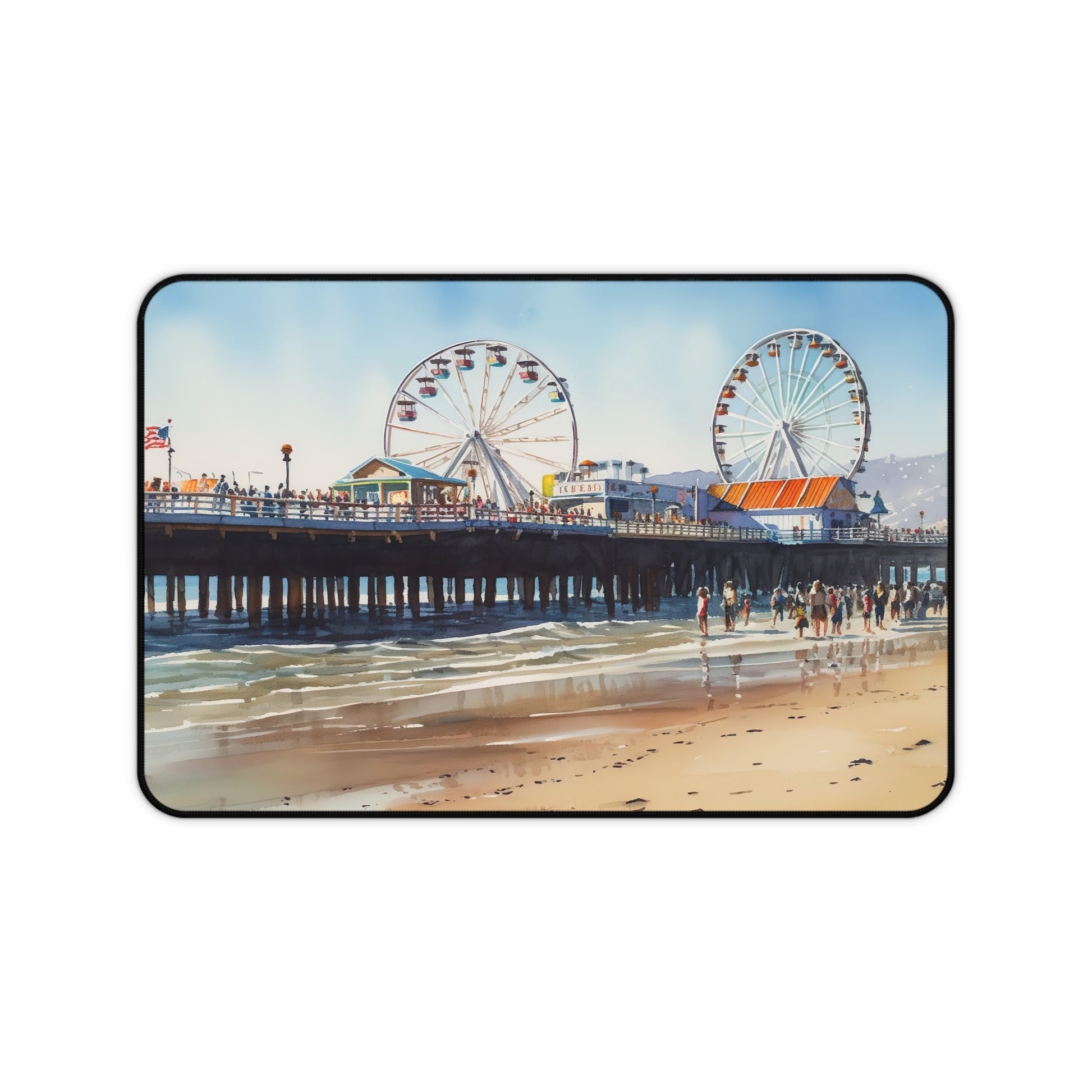 "Beach Pier Desk Mat - Add Coastal Charm to Workspace with Serene Design"