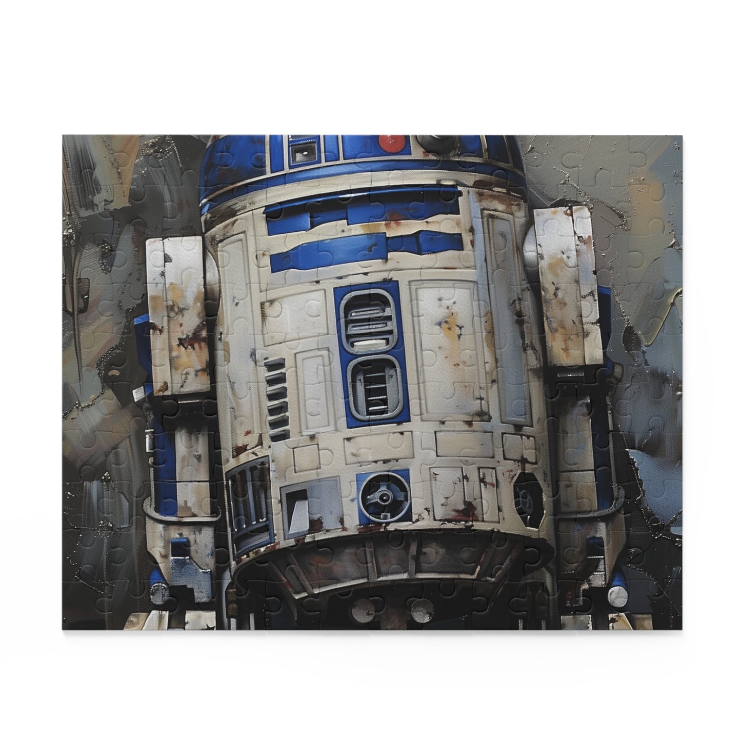 "Vibrant R2-D2 Star Wars jigsaw puzzle with intricate details for sci-fi fans"