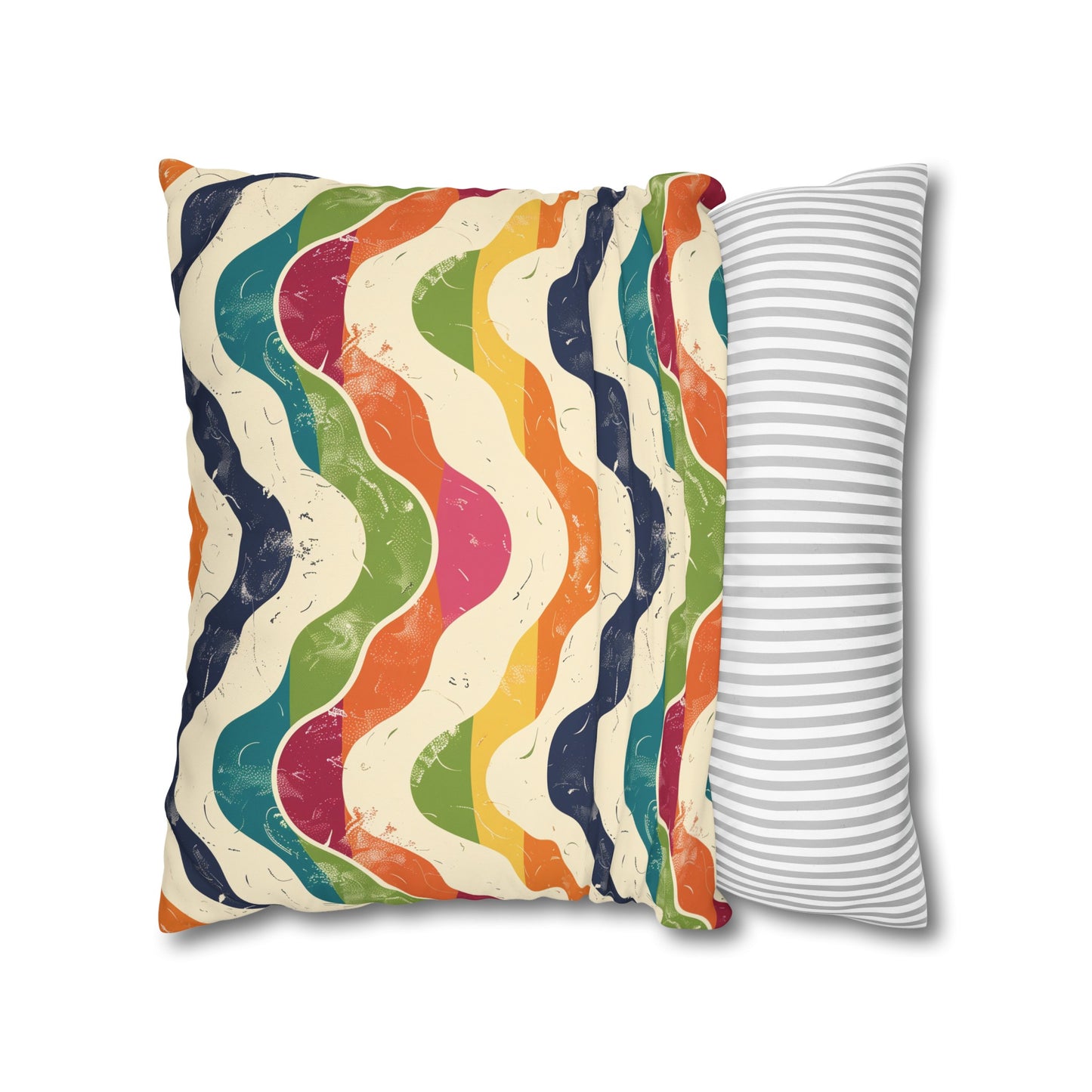 "Vibrant Retro Waves Pillow Case - Add a pop of retro flair to your bedroom with this bold statement piece. Seamless pattern design."