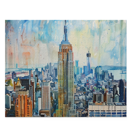 Empire State Watercolor Puzzle | Puzzle | Back-to-School, Fall Picks, Games, Holiday Picks, Home & Living, Puzzles, TikTok, Valentine's Day, Valentine's Day Picks | Prints with Passion