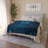 Bioluminescent Vines on a Ghost Bridge — Plush Fleece Throw Blanket — Product Detail View 9