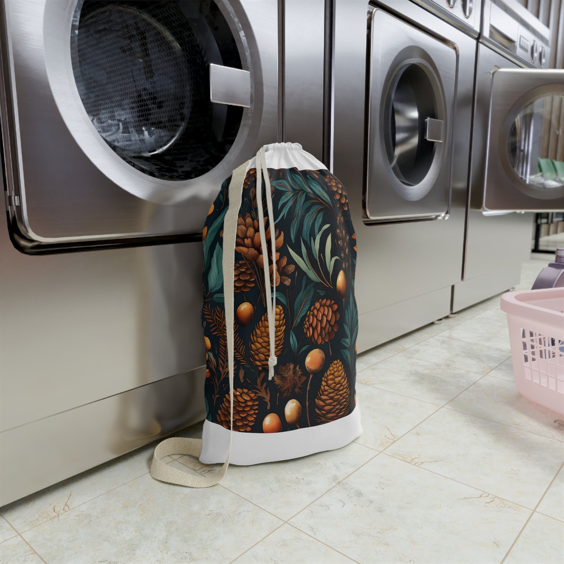 "Chic Pearl Watercolor Laundry Bag with Stylish Splash Design - Elevate Your Laundry Routine!"