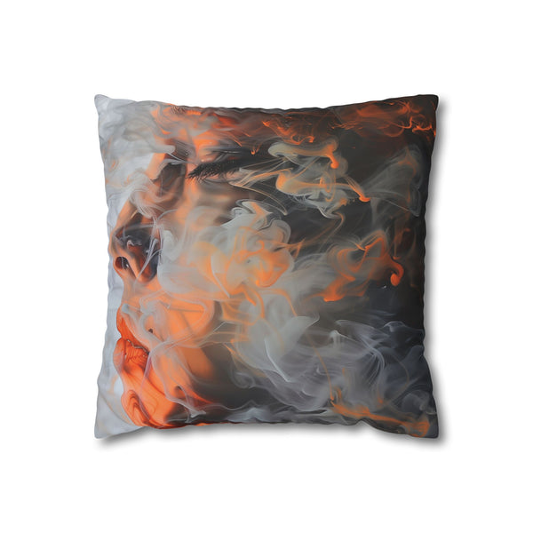 Abstract Smoke Art — Faux Suede Cushion Cover — Front 40×40 cm Square Cushion View