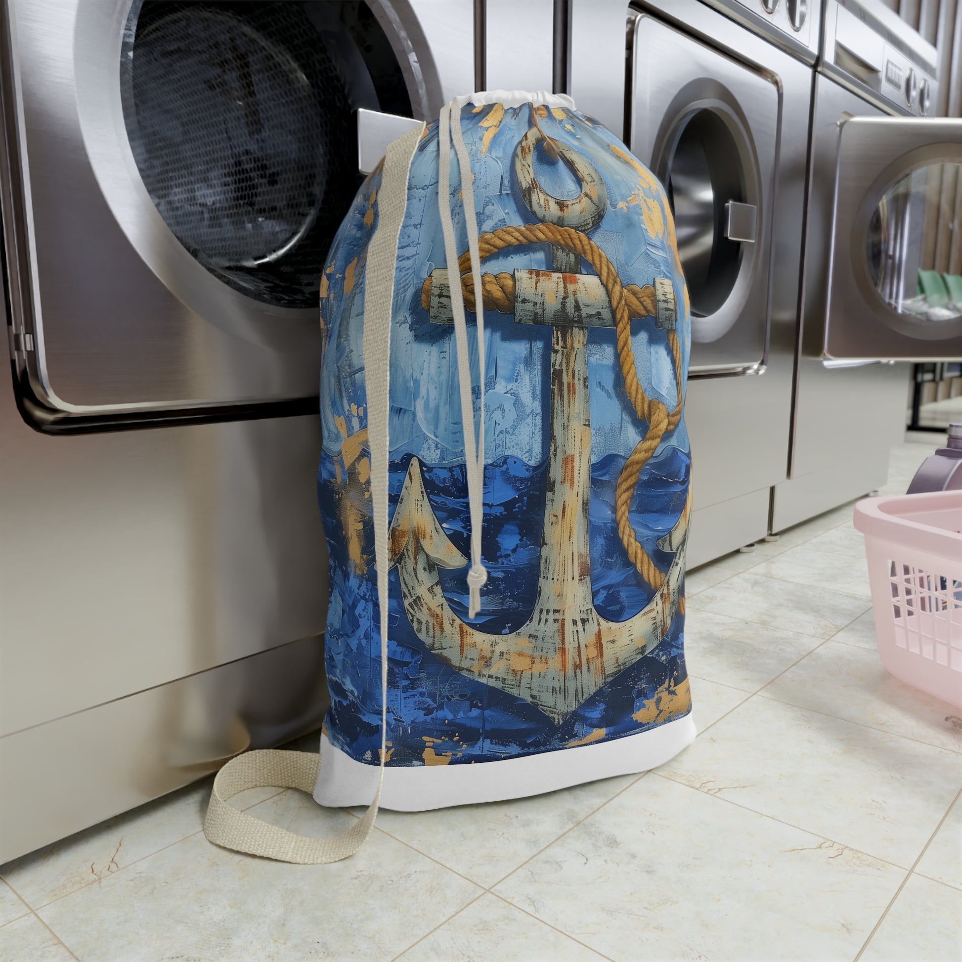 Seafaring Anchor Rope Laundry Bag | Home Decor | Accessories, All Over Print, AOP, Bags, Laundry, Sublimation | Prints with Passion