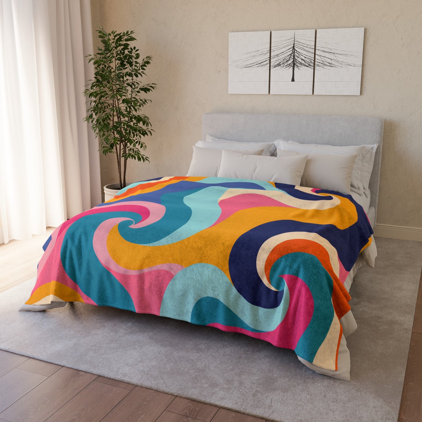 this throw blanket will keep you comfortable all year round. Made from high-quality materials