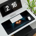 Glowing Eye in Pyramid with Circuit Lines — XL & XXL Desk Mat — 3mm Non-Slip Natural Rubber Base Detail