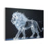 Cybernetic Lion Made of Light Shards — Canvas Wall Art — Side Profile & Stretched Corner Detail
