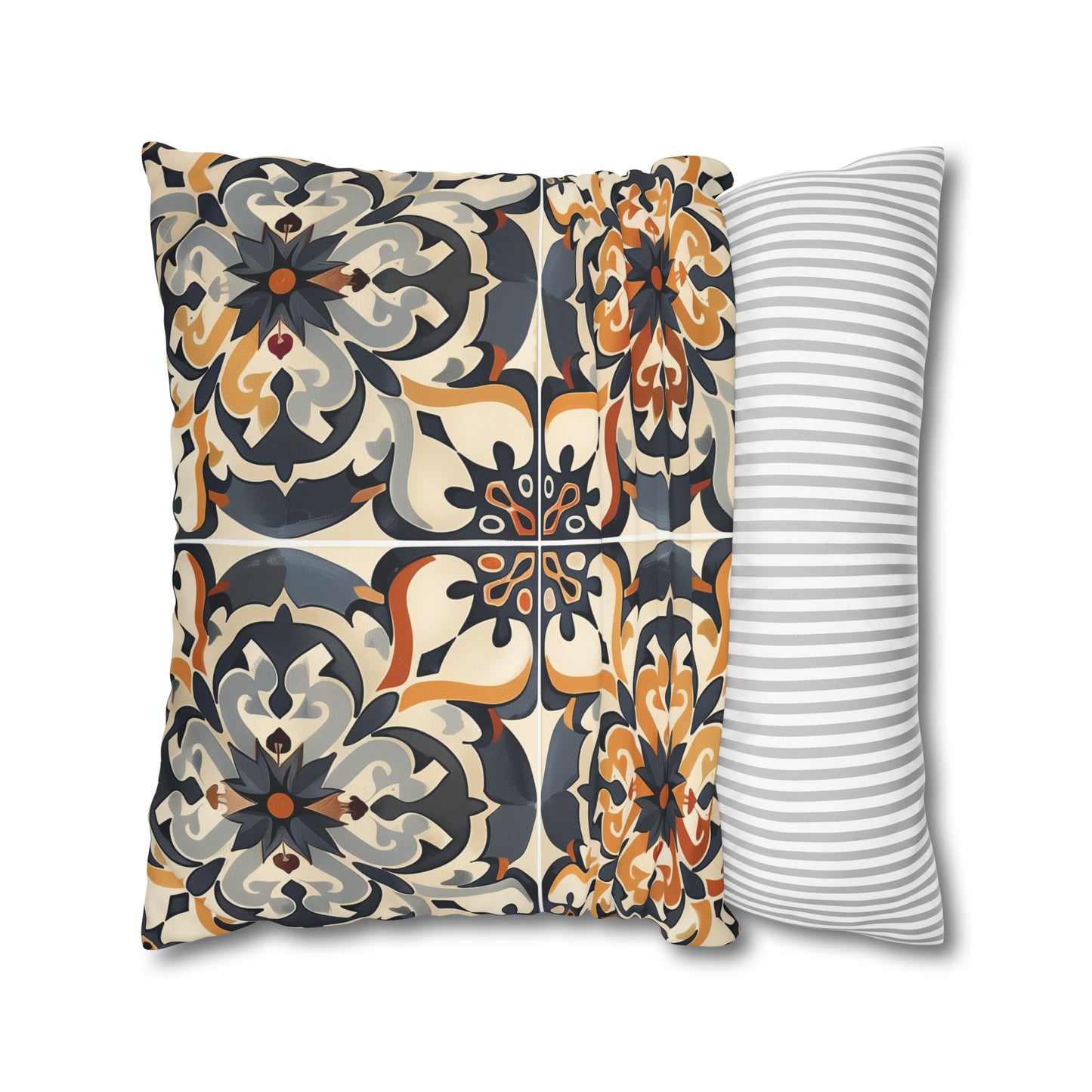 "Artisan Tiles Pillowcase - Elevate your bedroom with elegant ceramic-inspired pattern"