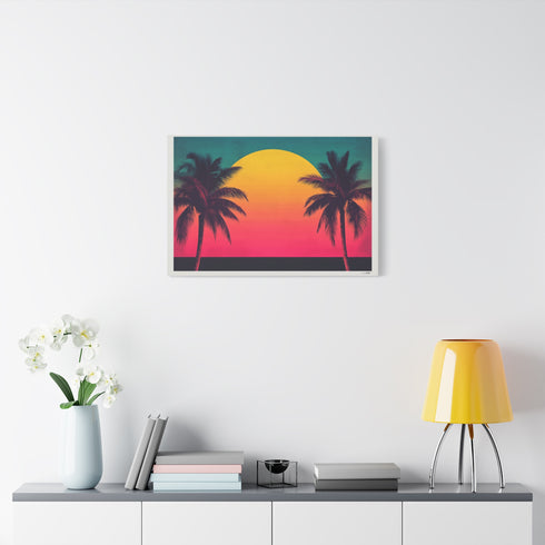 80s Retro Miami Neon Sunset — Canvas Wall Art — Product Detail View 7