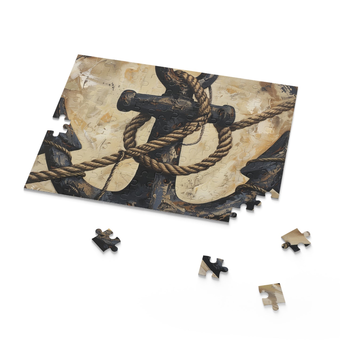 Anchor and Rope Jigsaw Puzzle - Intricate nautical design for maritime charm in any room. Seafaring fun!