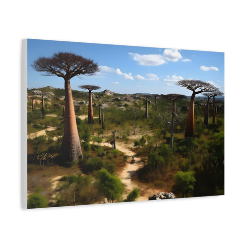 Madagascar Baobab Avenue & Tropical Wilderness — Canvas Wall Art — Kiln-Dried Pine Frame & Ready-to-Hang Back View