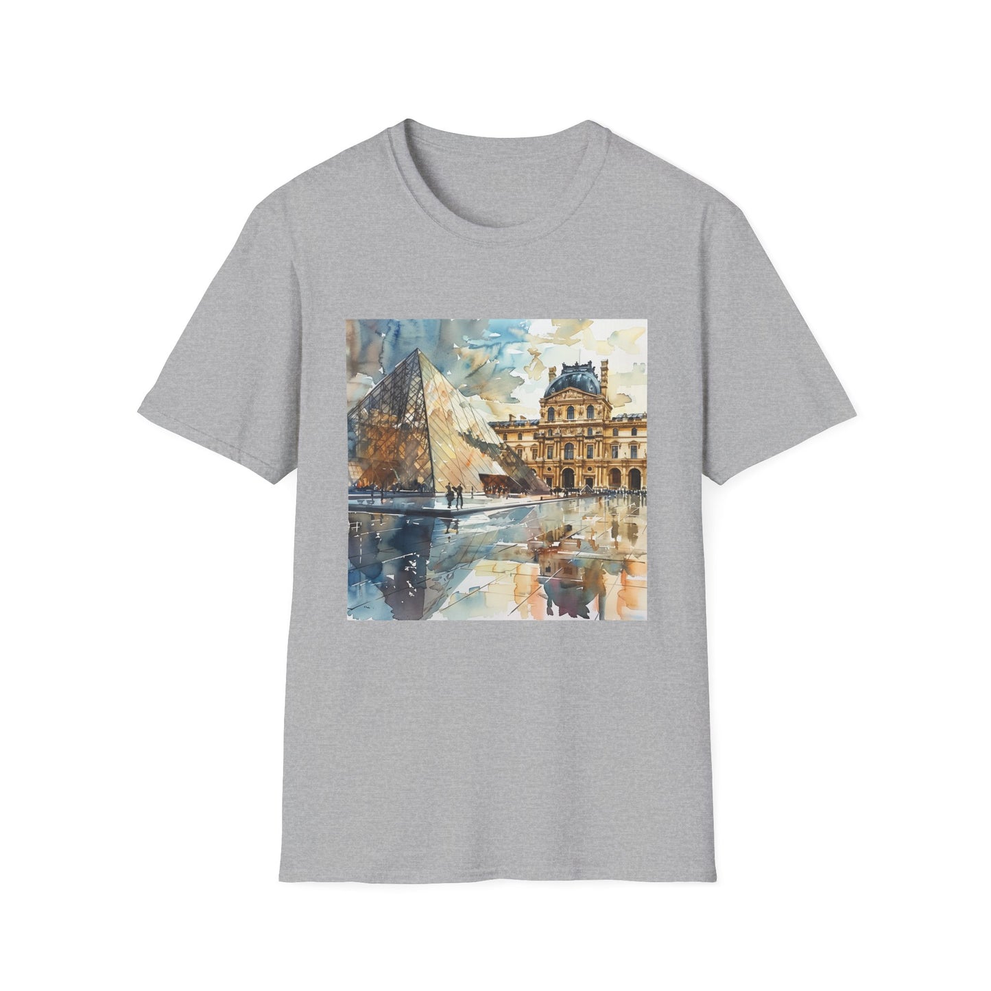 ## Louvre Watercolor: A Parisian Masterpiece on a T-shirt