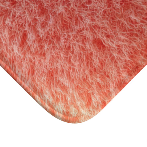 3D Fluffy Icon a Heart Felt Material Solid Color B — 61×43 Memory Foam Bath Mat — Cushioned Memory Foam & Microfibre Close-Up