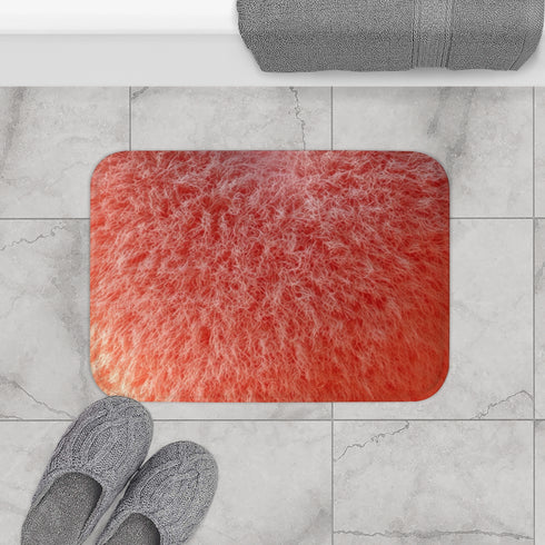 3D Fluffy Icon a Heart Felt Material Solid Color B — 61×43 Memory Foam Bath Mat — Modern Bathroom Floor Lifestyle View