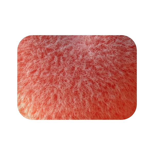 3D Fluffy Icon a Heart Felt Material Solid Color B — 61×43 Memory Foam Bath Mat — Top-Down Velvet Microfibre Artwork View