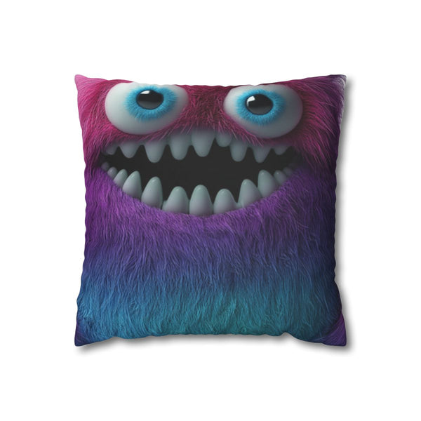 3D Render Cute Monstervivid Color White — Double-Sided Cushion Cover — Front Double-Sided Cushion View