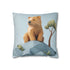 Stylized 3D Kawaii Character Art — Faux Suede Cushion Cover — Front 40×40 cm Square Cushion View