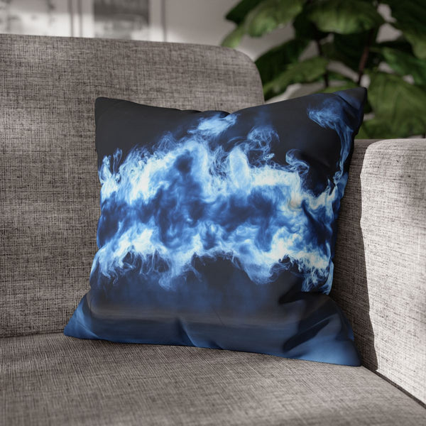 3D Typography Made of Smoke (Edition II) — Double-Sided Cushion Cover — Sofa & Armchair Living Room Lifestyle View