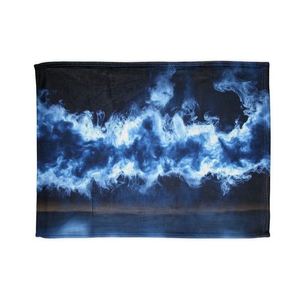 3D Typography Made of Smoke (Edition II) — Plush Fleece Throw Blanket — Full Spread Plush Fleece Artwork View