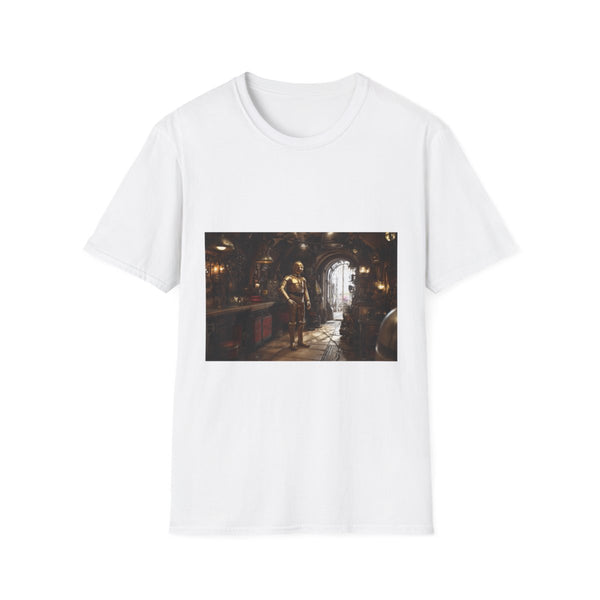 3po Exploring Droid Repair Shop, Ste Graphic Unisex Softstyle T-Shirt - Front View