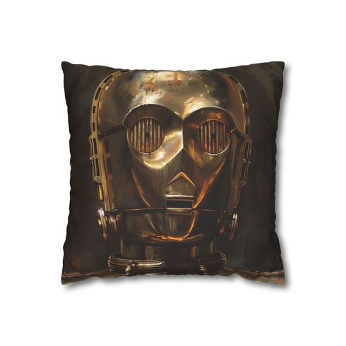 C-3PO Golden Protocol Droid Star Wars — Faux Suede Cushion Cover — Front 40×40 cm Square Cushion View