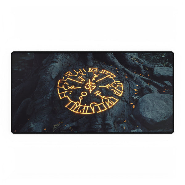 Ancient Tree with Glowing Runes — XL & XXL Desk Mat — Full Top-Down Artwork View