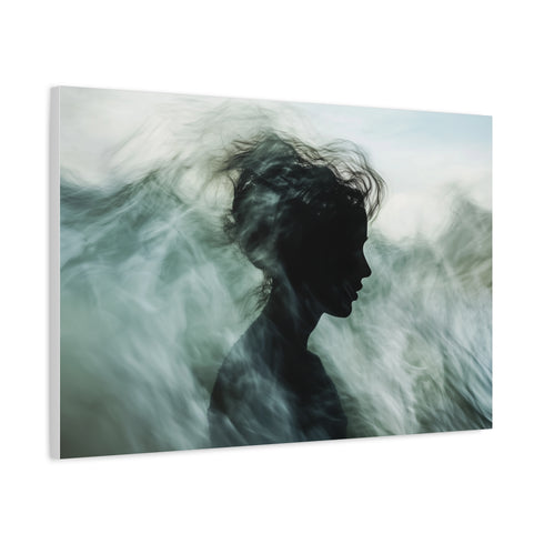 Abstract Waves Forming Human Silhouette — Canvas Wall Art — Product Detail View 6