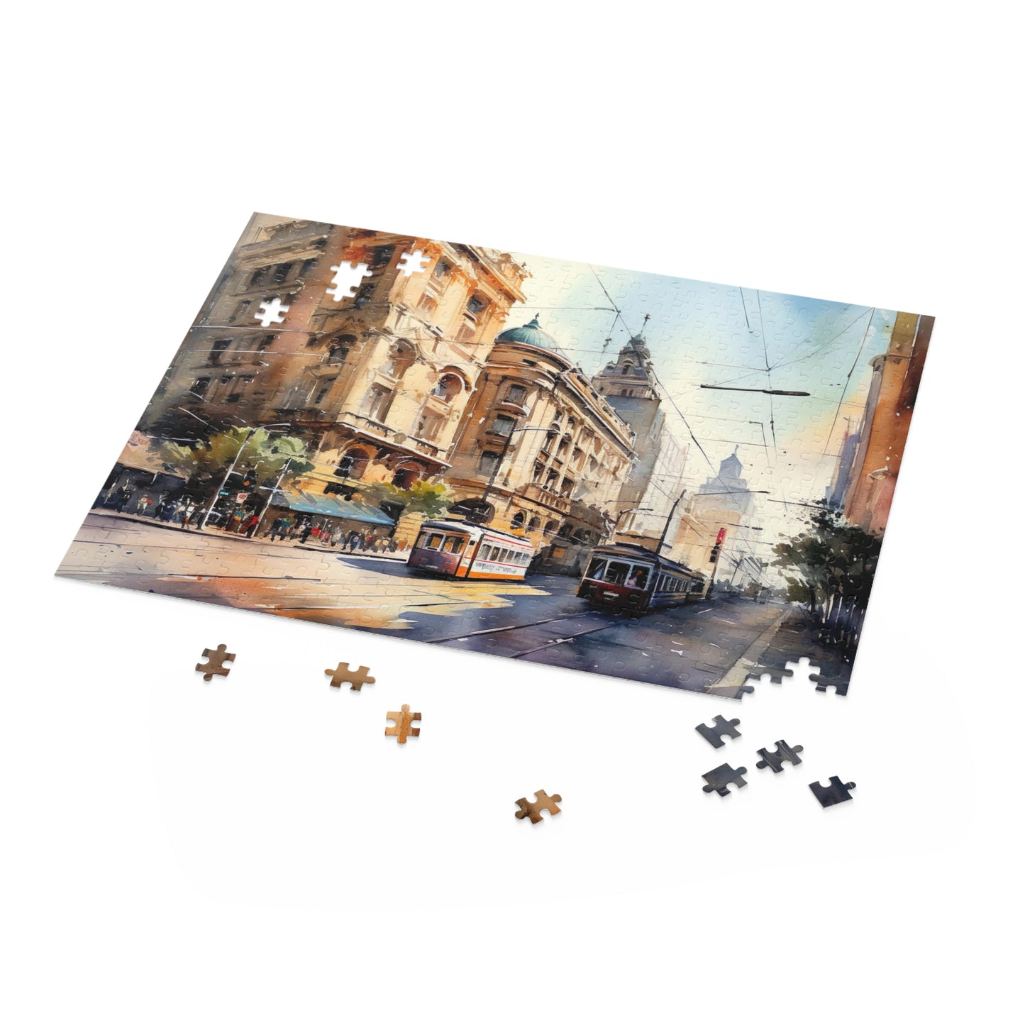 Vibrant Melbourne Skyline Jigsaw Puzzle with Iconic Landmarks and Architecture for Puzzle Enthusiasts and Travel Lovers